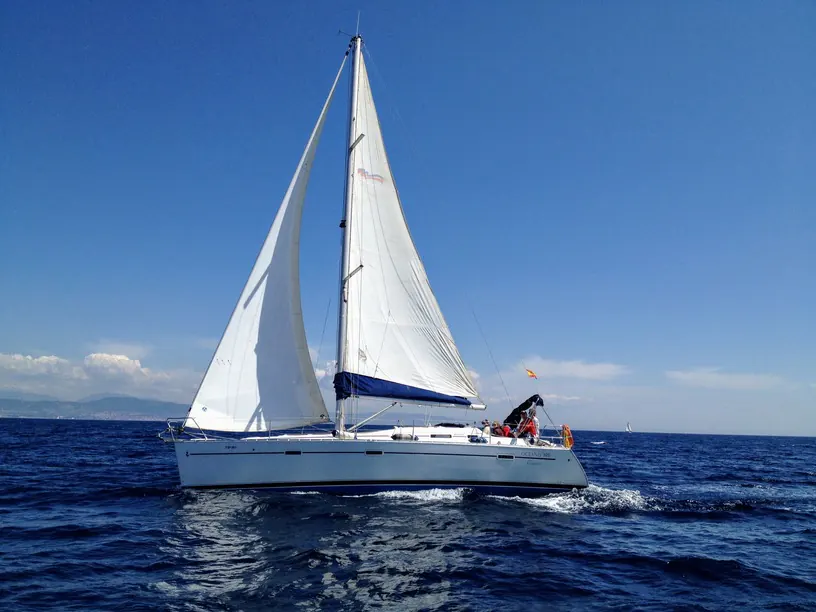 Sailing yacht at sea